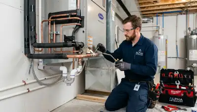 Professional plumber repairing water pipes in Jacksonville FL for Five Star Cooling service page